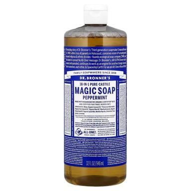 Мыло Dr. Bronner's, 32 fl oz (946 ml), мятное