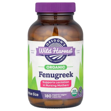 Пажитник Oregon's Wild Harvest Organic, 500 мг, 180 растительных капсул
