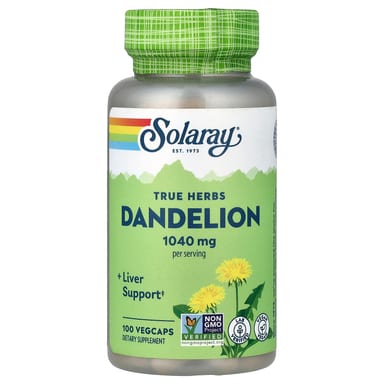 Одуванчик Solaray True Herbs, 520 мг, 100 растительных капсул