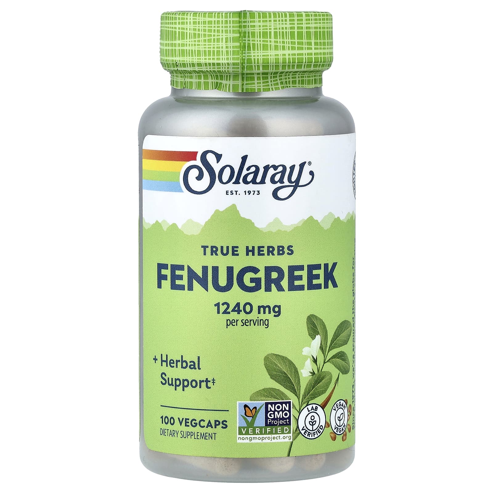 Пажитник Solaray True Herbs, 620 мг, 100 растительных капсул