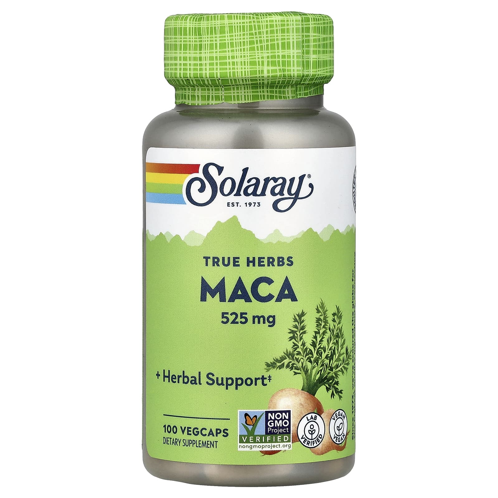 Мака Solaray True Herbs, 525 мг, 100 растительных капсул