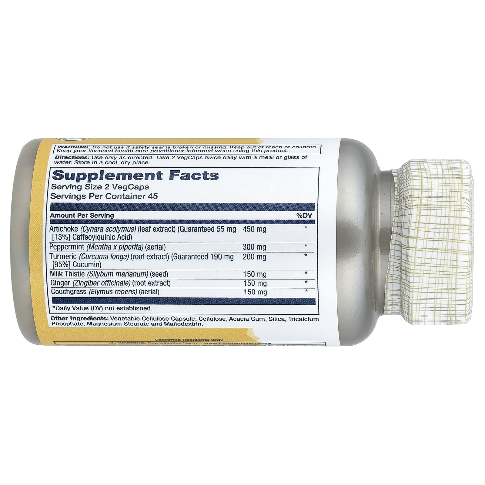 Расторопша Solaray Gallbladder Support Formula With Artichoke &, 90 растительных капсул — фото 2