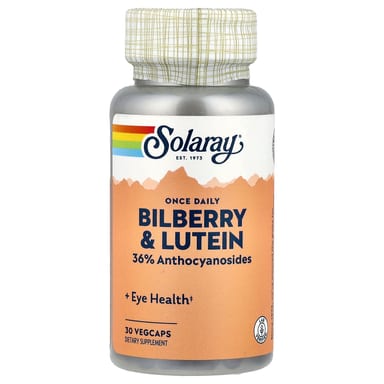 Лютеин Solaray, вкус Once Daily Bilberry & Lutein, 30 растительных капсул