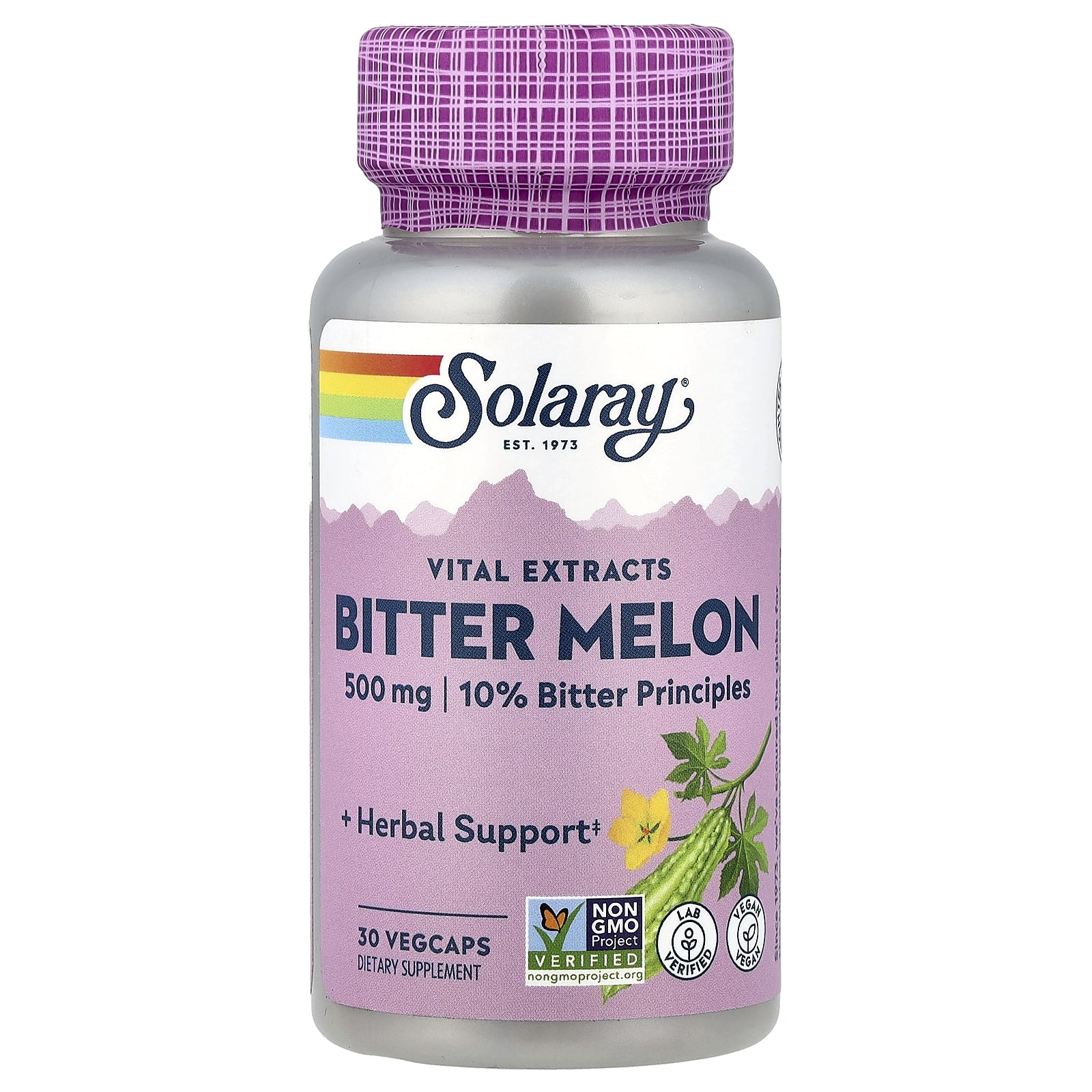 Горькая дыня Solaray Vital Extracts, 500 мг, 30 растительных капсул