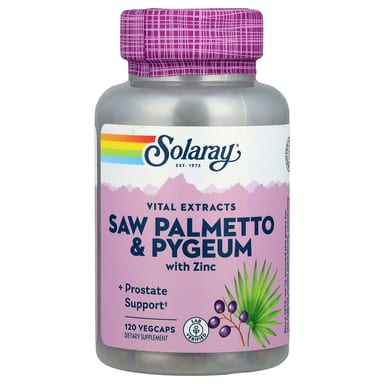Пальметто Solaray Vital Extracts & Pygeum with Zinc, 120 растительных капсул