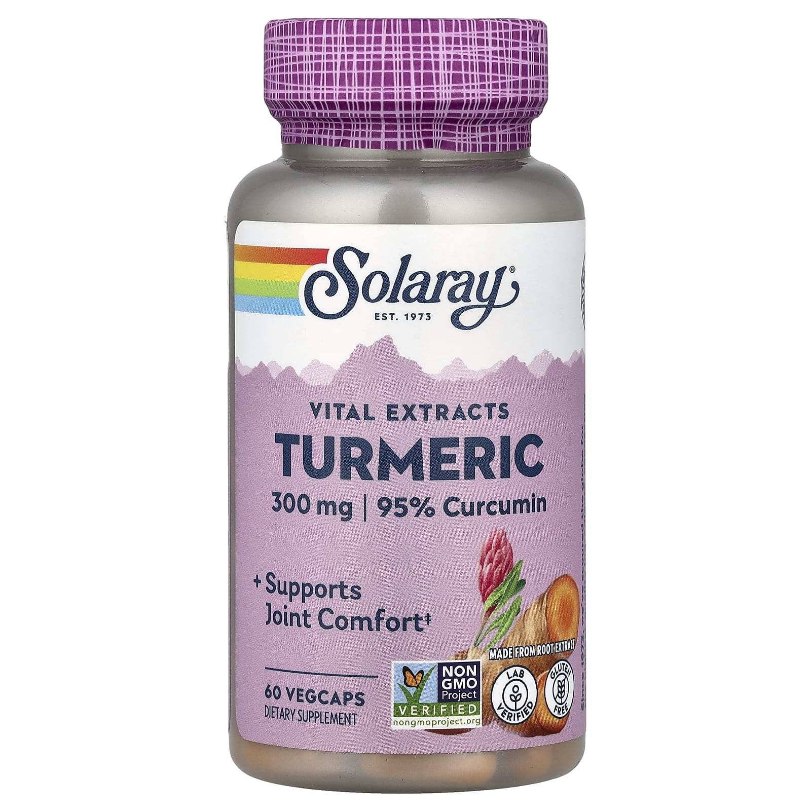 Куркума Solaray Vital Extracts, 300 мг, 60 растительных капсул