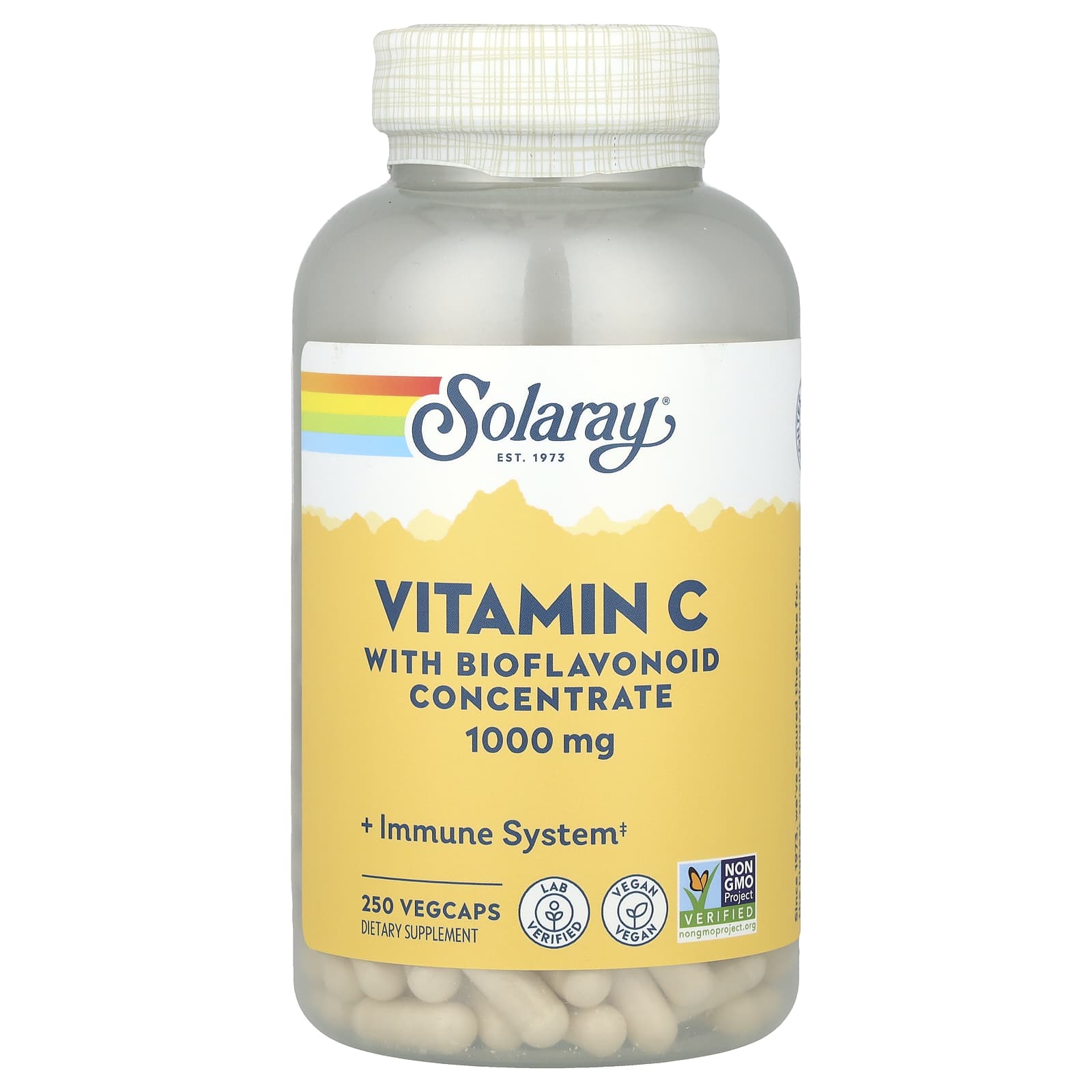 Витамин C Solaray with Bioflavonoid Concentrate, 1000 мг, 250 растительных капсул