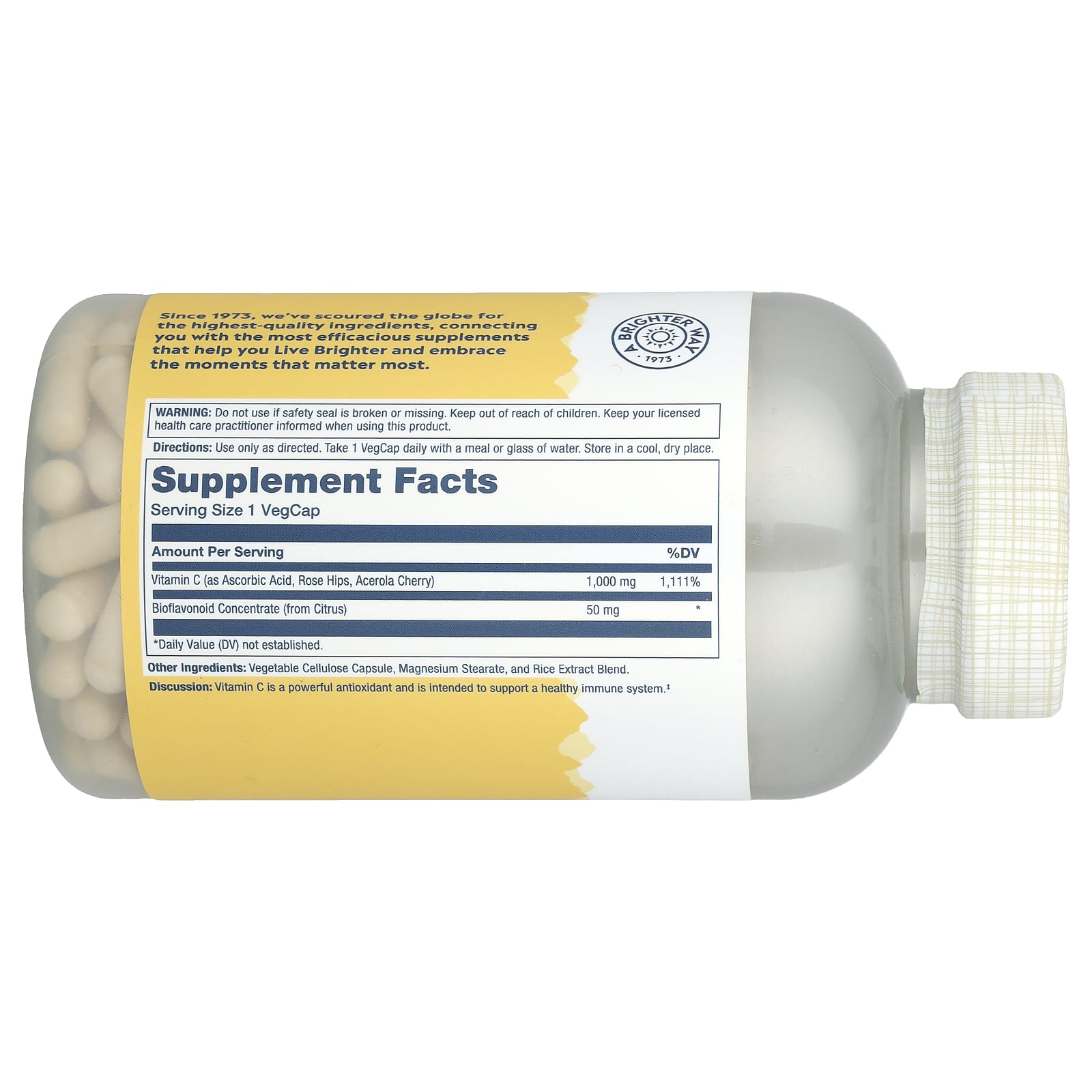 Витамин C Solaray with Bioflavonoid Concentrate, 1000 мг, 250 растительных капсул — фото 2
