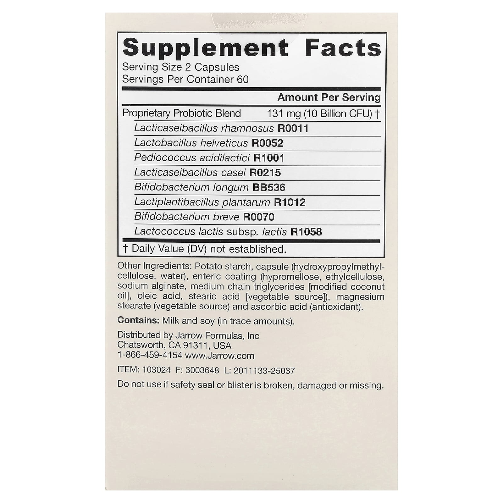 Пробиотик Jarrow Formulas Jarro-® EPS, 5 млрд КОЕ, 120 растительных капсул — фото 6