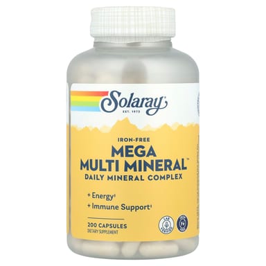 Минерал Solaray Mega Multi™ Iron Free, 200 капсул