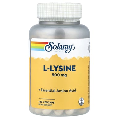 L-лизин Solaray L-Lysine, 500 мг, 120 растительных капсул