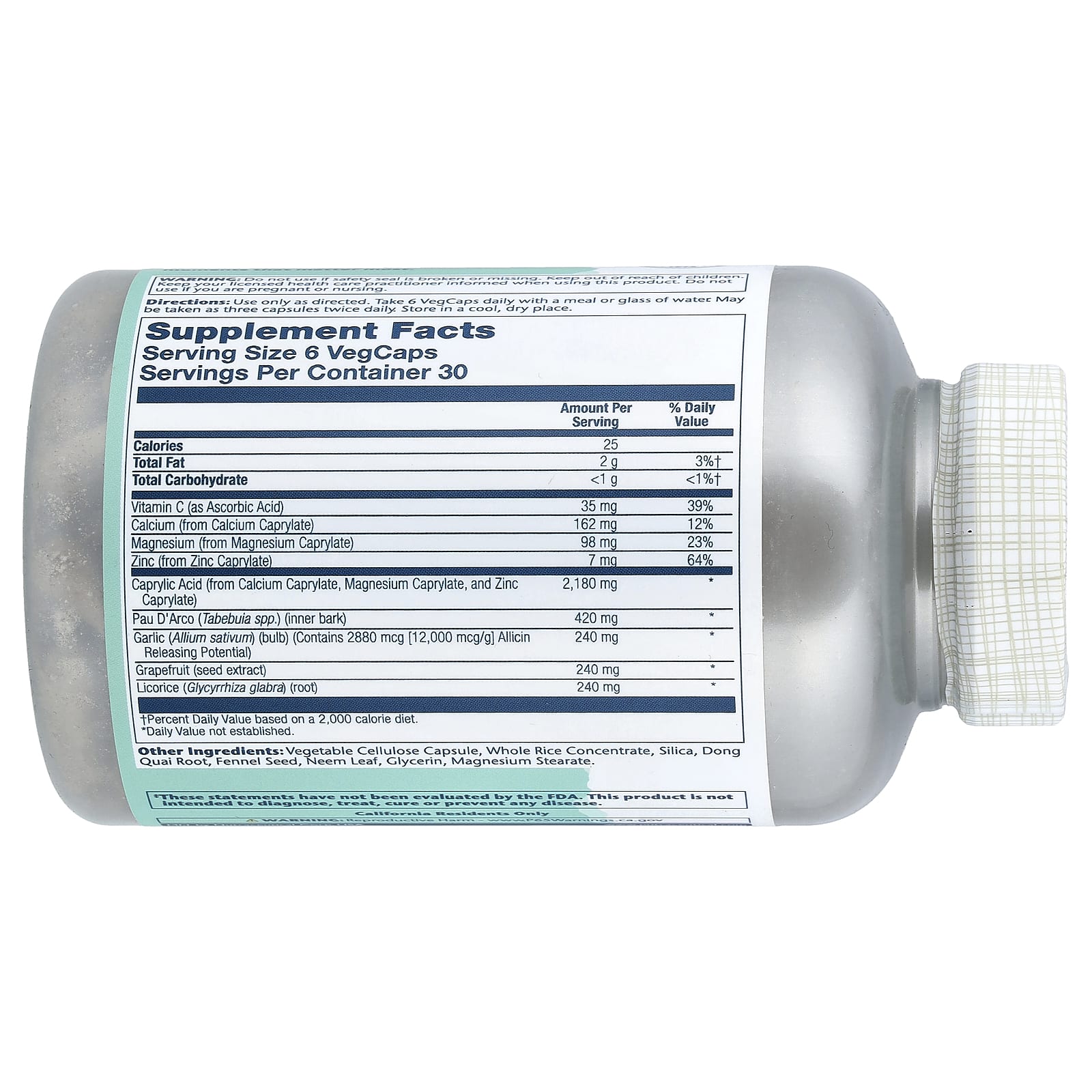 Комплекс Candida/Yeast Support Solaray Yeast-Cleanse™, 180 растительных капсул — фото 5