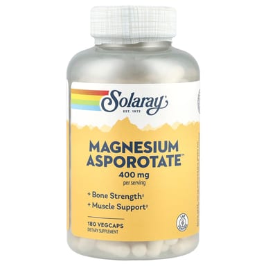 Магний Solaray Asporotate™, 200 мг, 180 растительных капсул