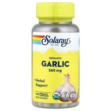 Чеснок Solaray 100 Organic Capsules, 560 мг, капсулы
