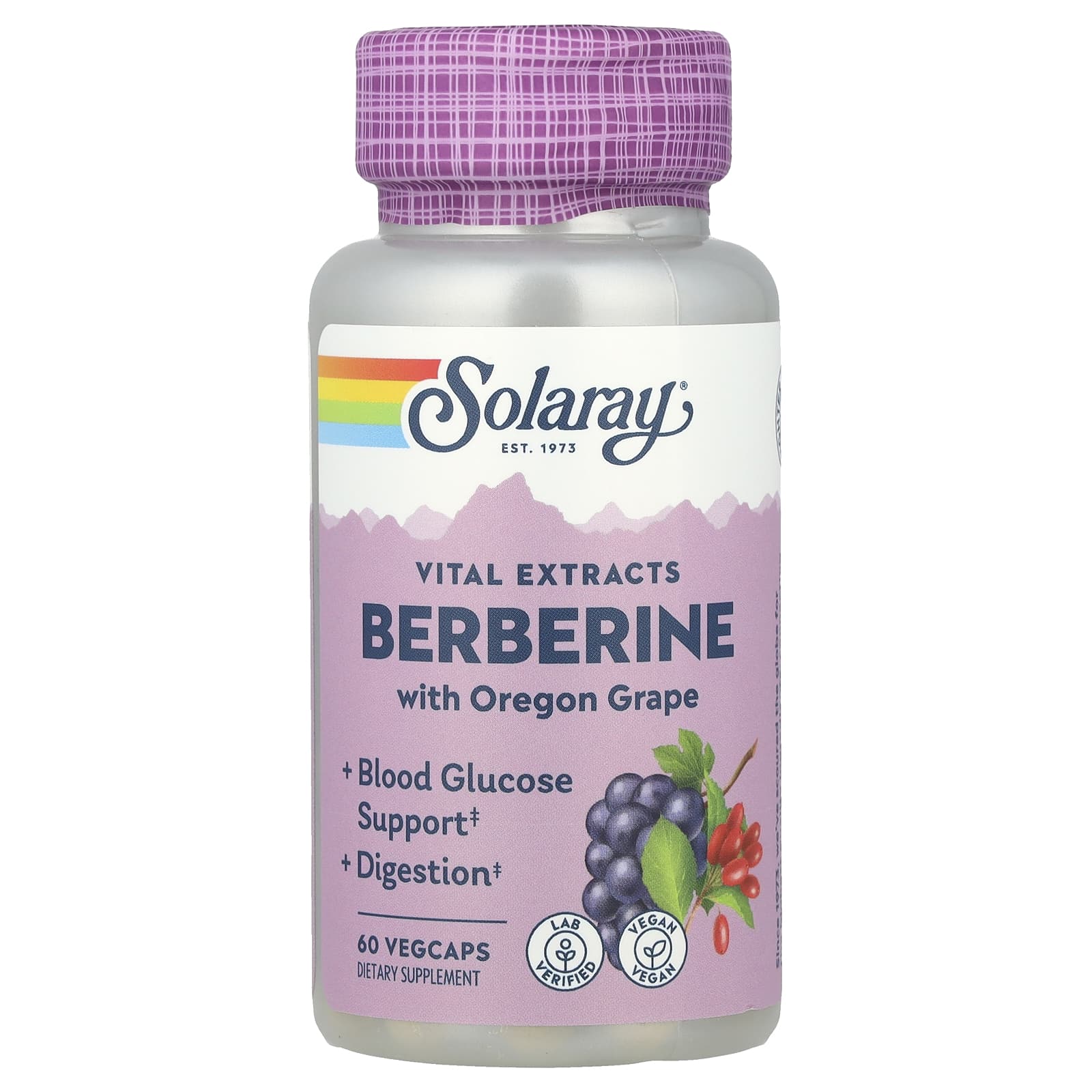 Берберин Solaray, вкус Berberine with Oregon Grape, 60 растительных капсул