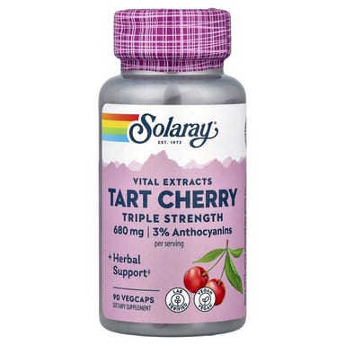 Экстракт терпкой вишни Solaray Vital Extracts, вкус Tart Cherry, 340 мг, 90 растительных капсул