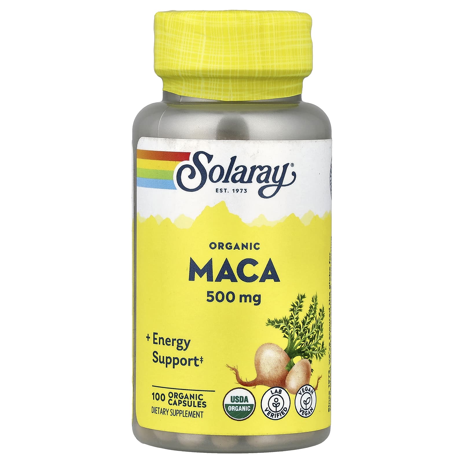 Мака Solaray Organic 100 Organic Capsules, 500 мг, капсулы