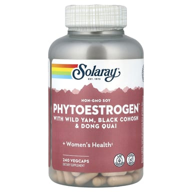 Корень клопогона Solaray PhytoEstrogen™ With Wild Yam & Dong Quai, 240 растительных капсул
