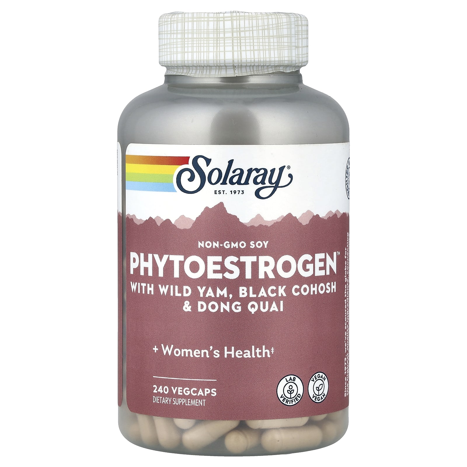 Корень клопогона Solaray PhytoEstrogen™ With Wild Yam & Dong Quai, 240 растительных капсул