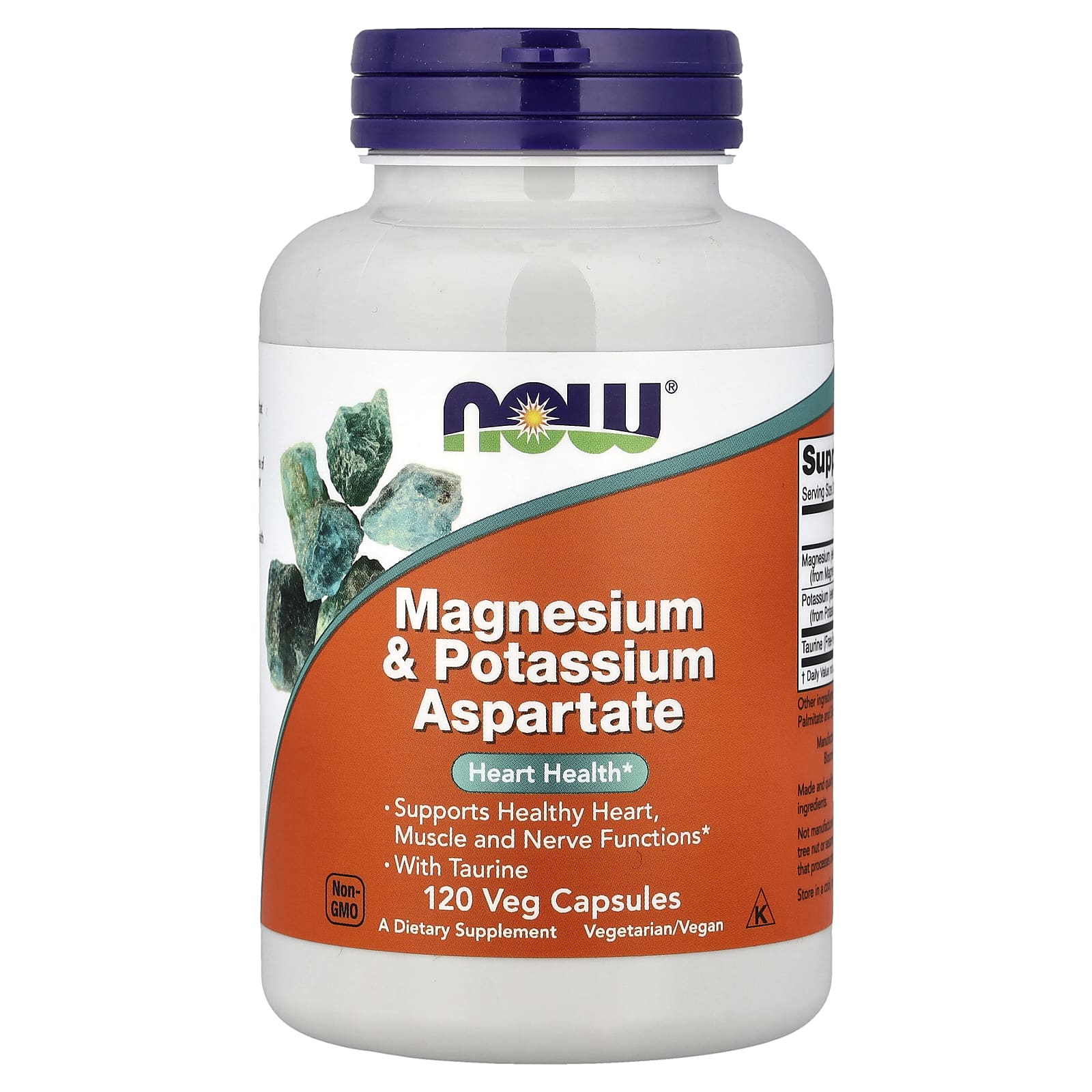 Магний NOW Foods & Potassium Aspartate With Taurine, 120 растительных капсул