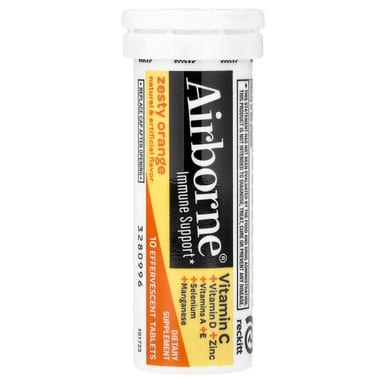 Добавка AirBorne Immune Support 10 Effervescent Tablets, вкус Zesty Orange, таблетки