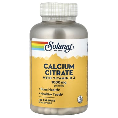 Цитрат кальция Solaray with Vitamin D-3, 180 капсул