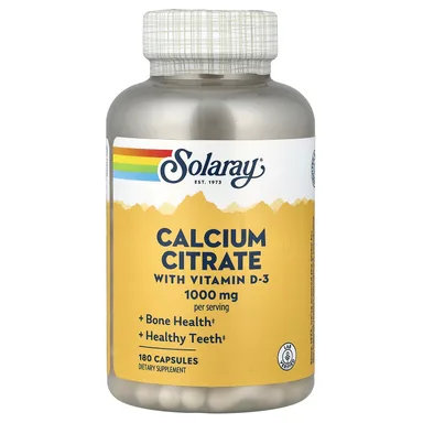 Фото товара: Цитрат кальция Solaray with Vitamin D-3, 180 капсул