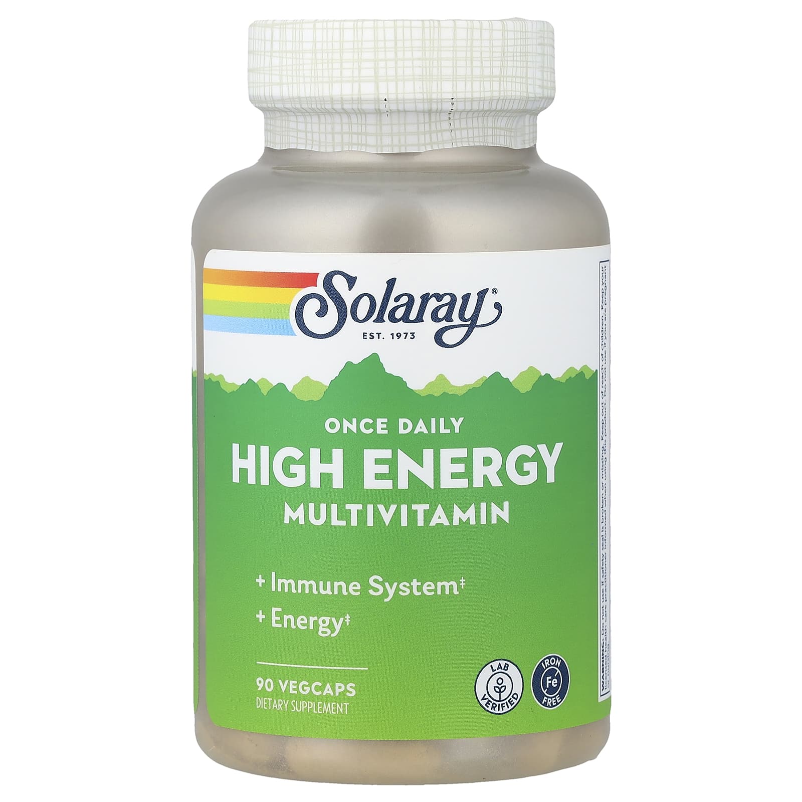 Мультивитамины Solaray Once Daily High Energy Iron Free, 90 растительных капсул