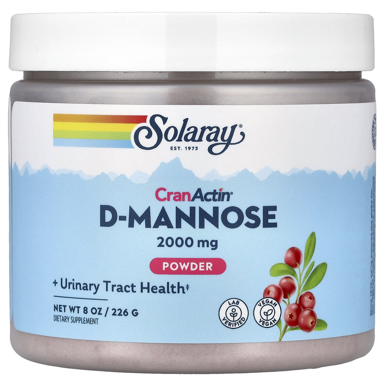 D-манноза Solaray CranActin® D-Mannose Powder, 226 г, порошок