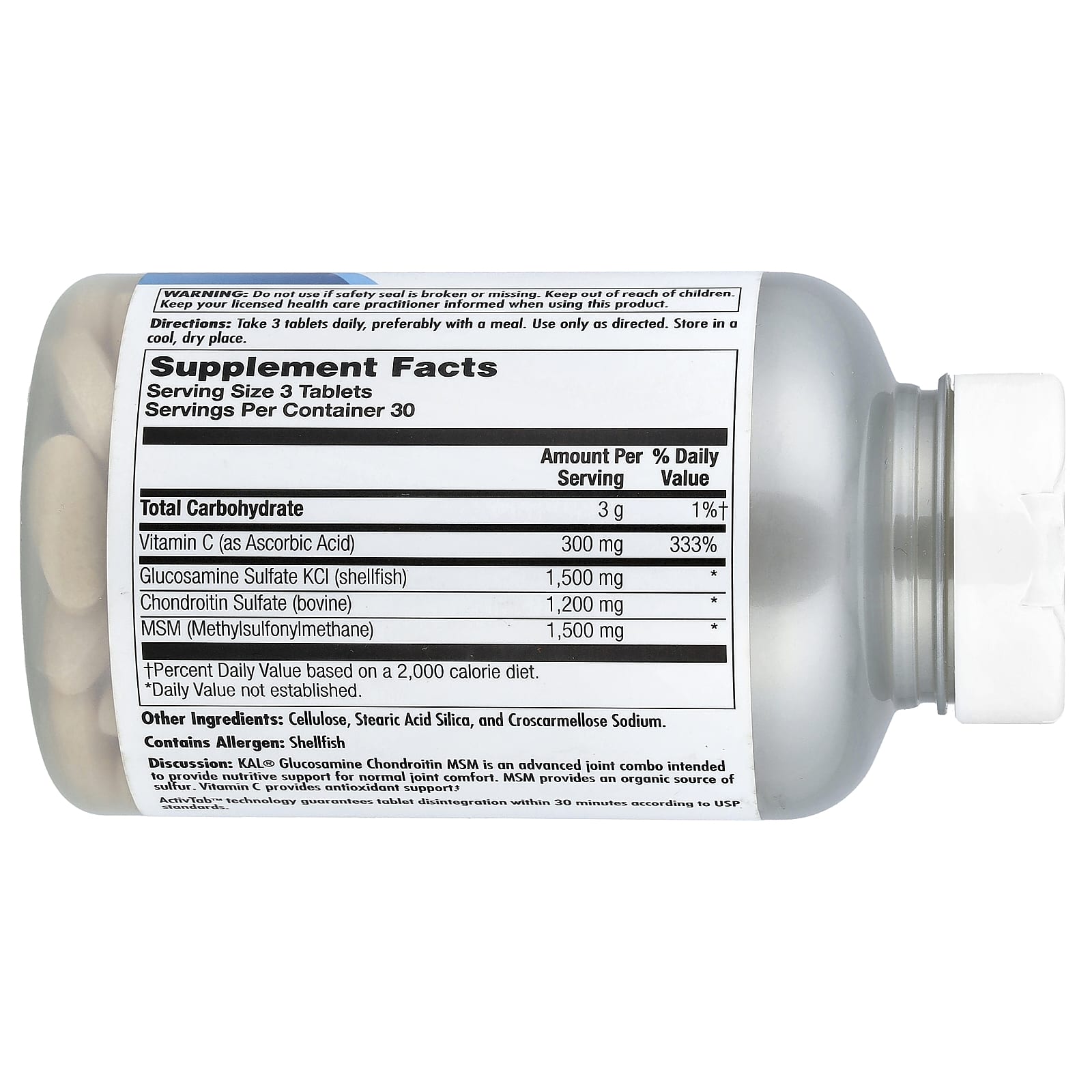 Хондроитин KAL Glucosamine MSM, 90 таблеток — фото 2