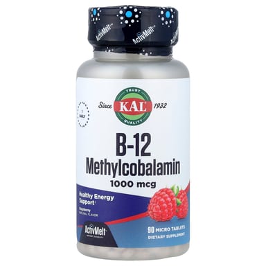 Метил B12 KAL 90 Micro Tablets, вкус Raspberry, 1000 мкг, таблетки