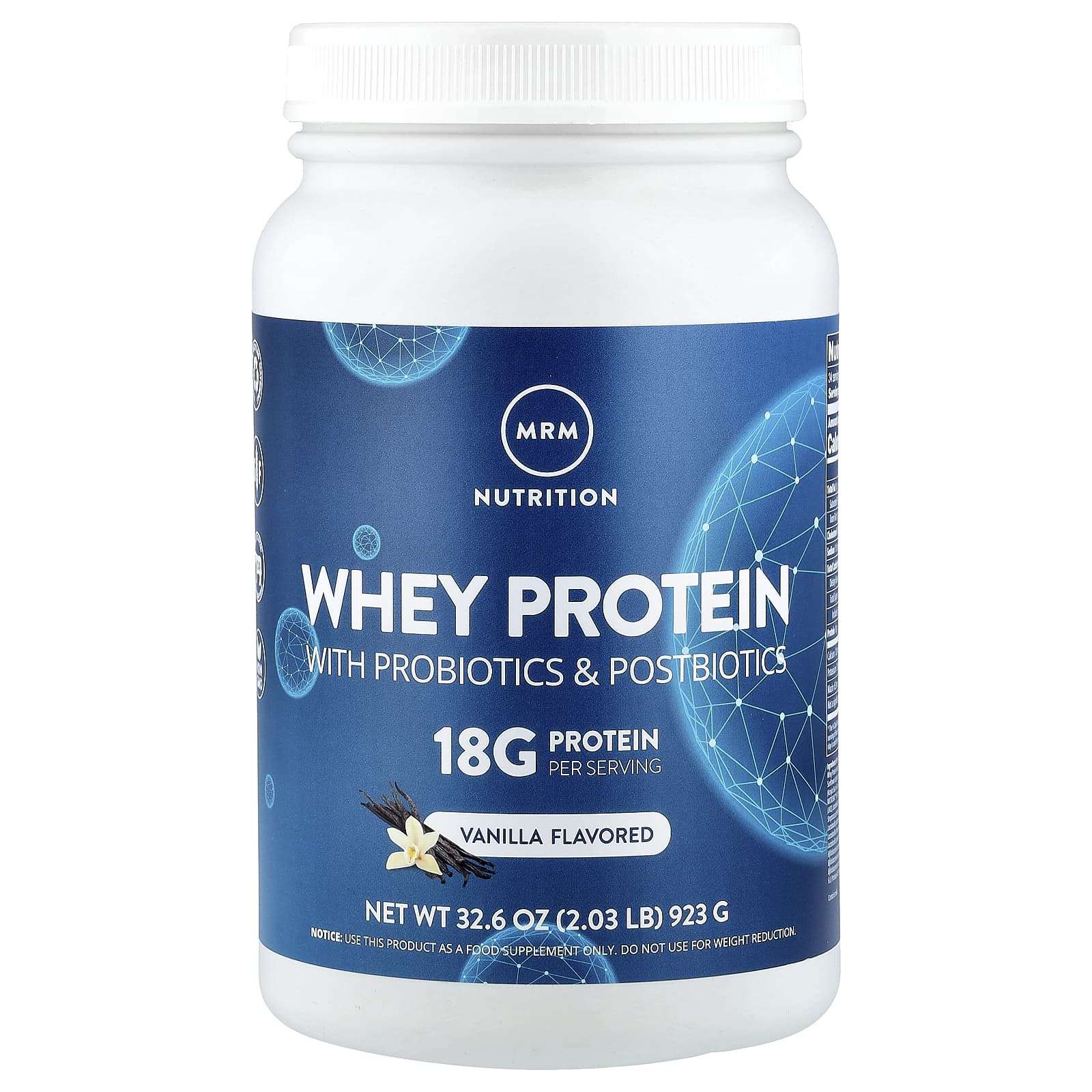 Сывороточный протеин MRM Nutrition with Probiotics & Postbiotics, вкус Vanilla, 923 г, 2.