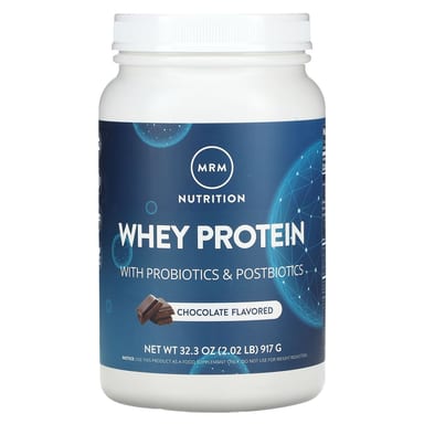 Сывороточный протеин MRM Nutrition With Probiotics & Postbiotics, вкус Chocolate, 917 г