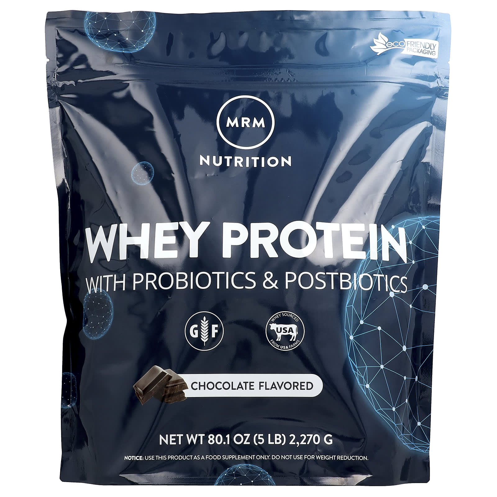 Сывороточный протеин MRM Nutrition with Probiotics & Postbiotics, вкус Chocolate, 2270 г