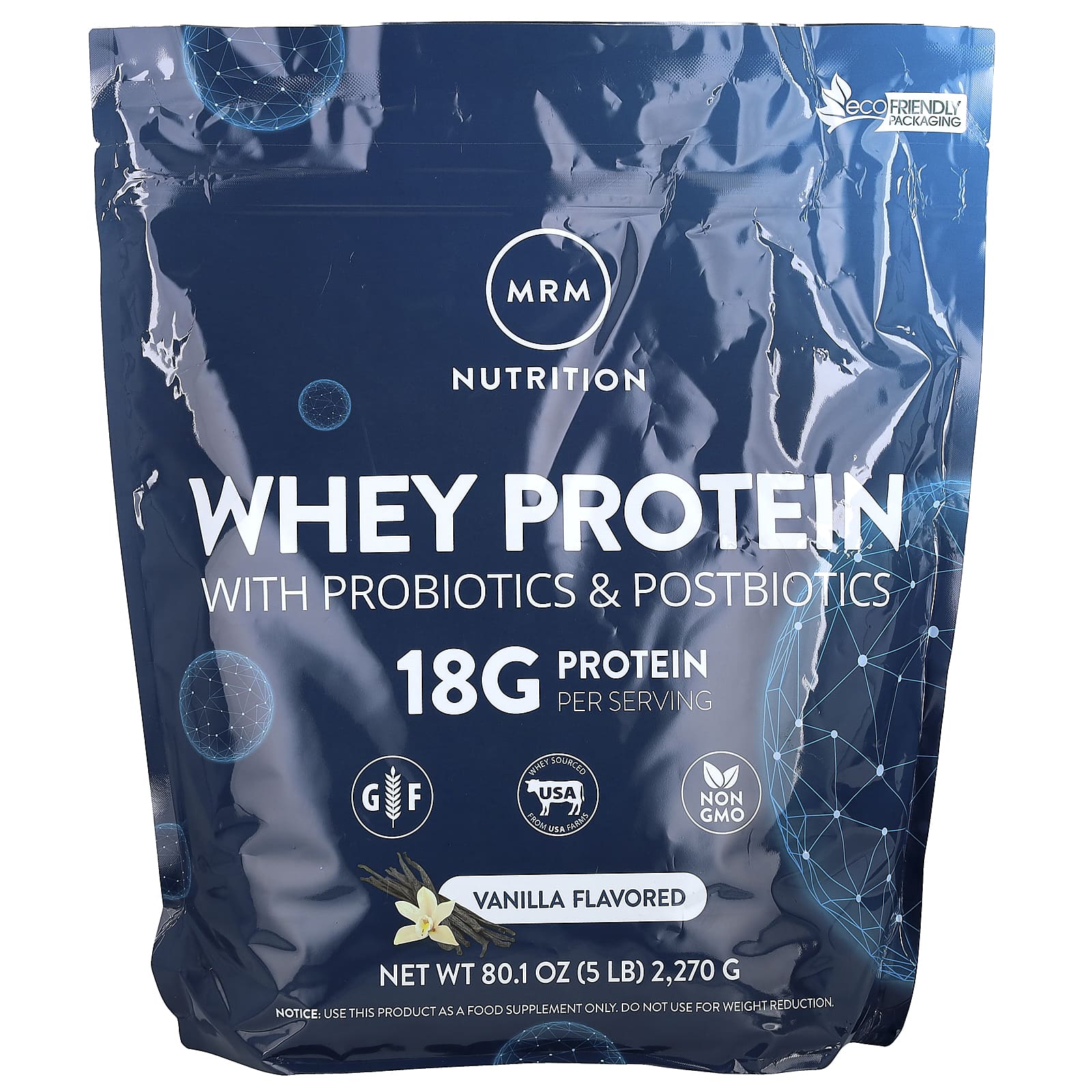 Сывороточный протеин MRM Nutrition with Probiotics & Postbiotics, вкус Vanilla, 2270 г