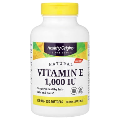 Натуральный витамин E Healthy Origins, 1000 МЕ, 670 мг, 120 мягких капсул