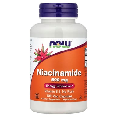 Ниацинамид NOW Foods, 500 мг, 100 растительных капсул