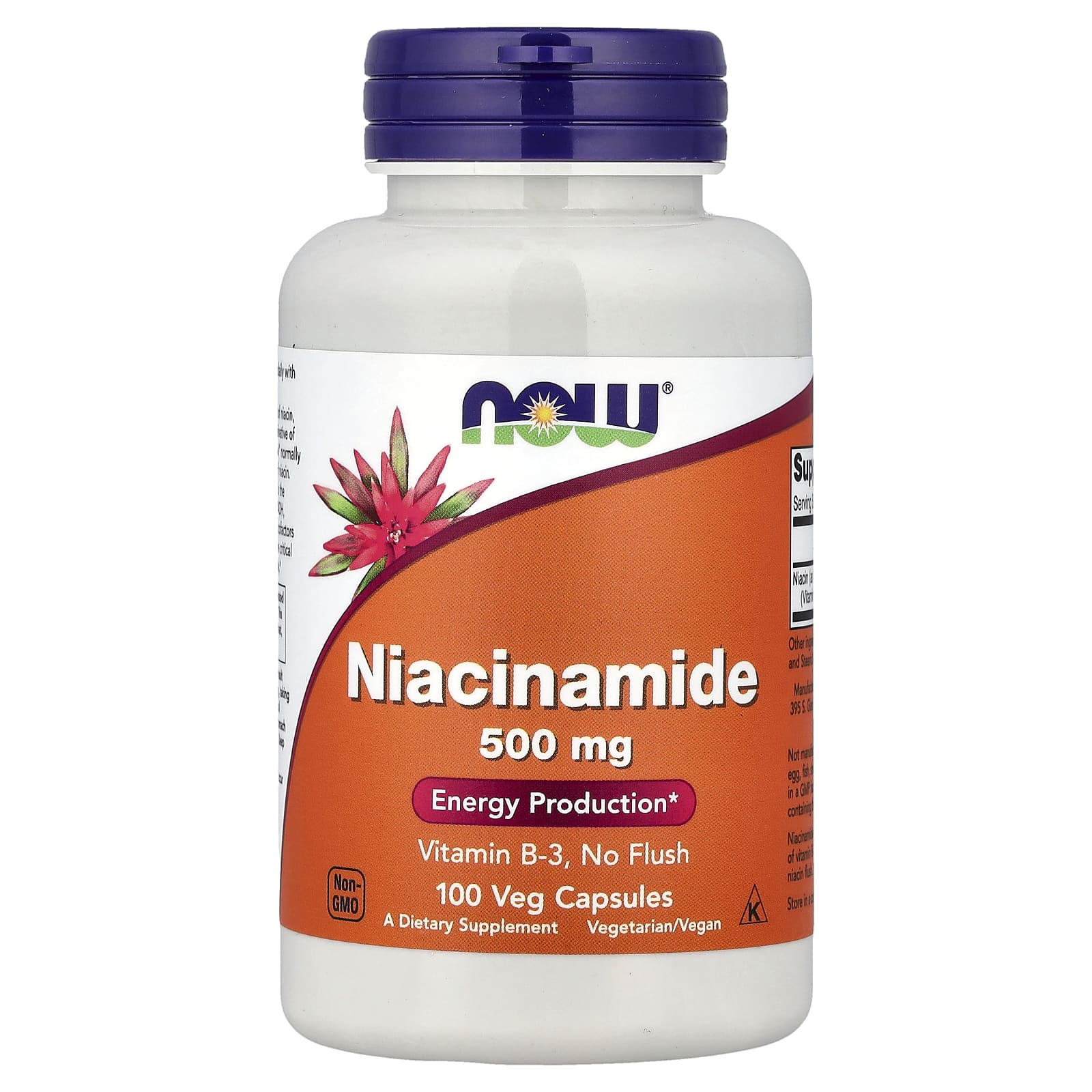 Ниацинамид NOW Foods, 500 мг, 100 растительных капсул