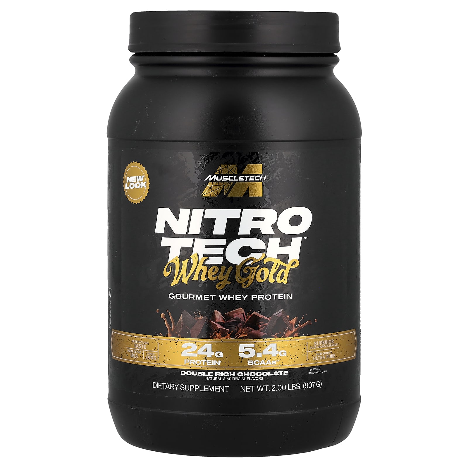 Сывороточный протеин MuscleTech Nitro-Tech™ Whey Gold Gourmet, вкус Double Rich Chocolate, 907 г