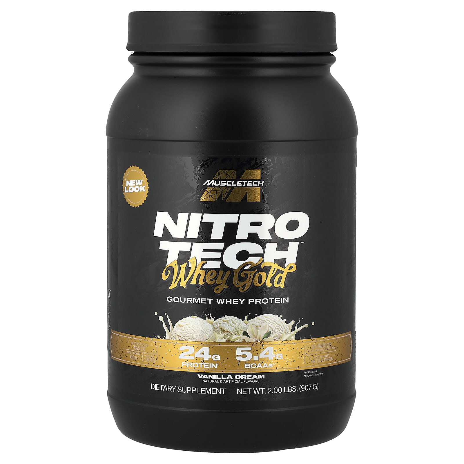 Сывороточный протеин MuscleTech Nitro-Tech™ Whey Gold Gourmet, вкус Vanilla Cream, 907 г