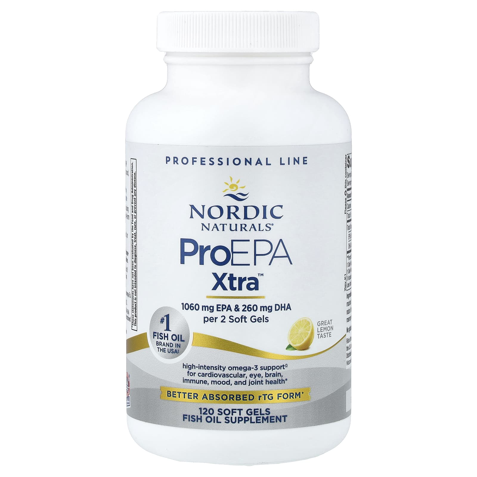 Продукт Omega-3 Nordic Naturals, 120 мягких капсул, лимонный вкус