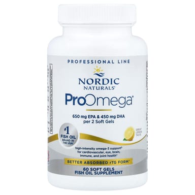 Гель Nordic Naturals ProOmega®, вкус Lemon, 640 мг, 60 мягких капсул