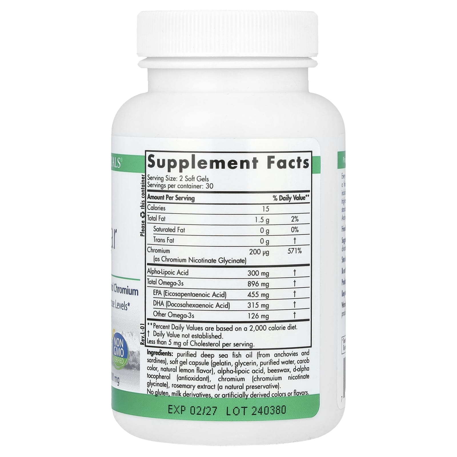 Продукт для контроля сахара в крови Nordic Naturals, 60 мягких капсул — фото 2
