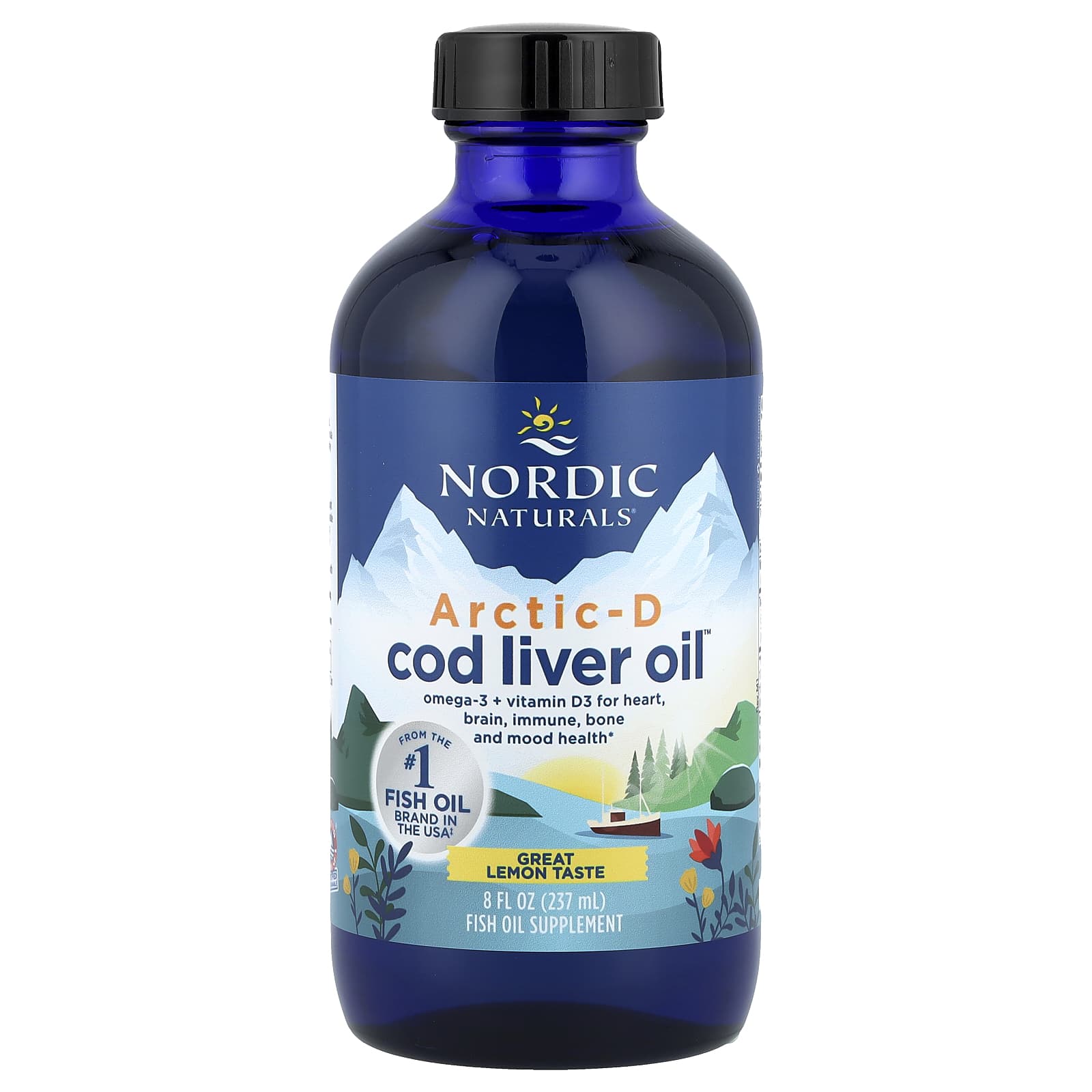 Масло печени трески Nordic Naturals Arctic-D™, вкус Lemon, 237 мл