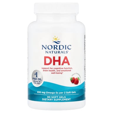 DHA Nordic Naturals, вкус Strawberry, 90 мягких капсул