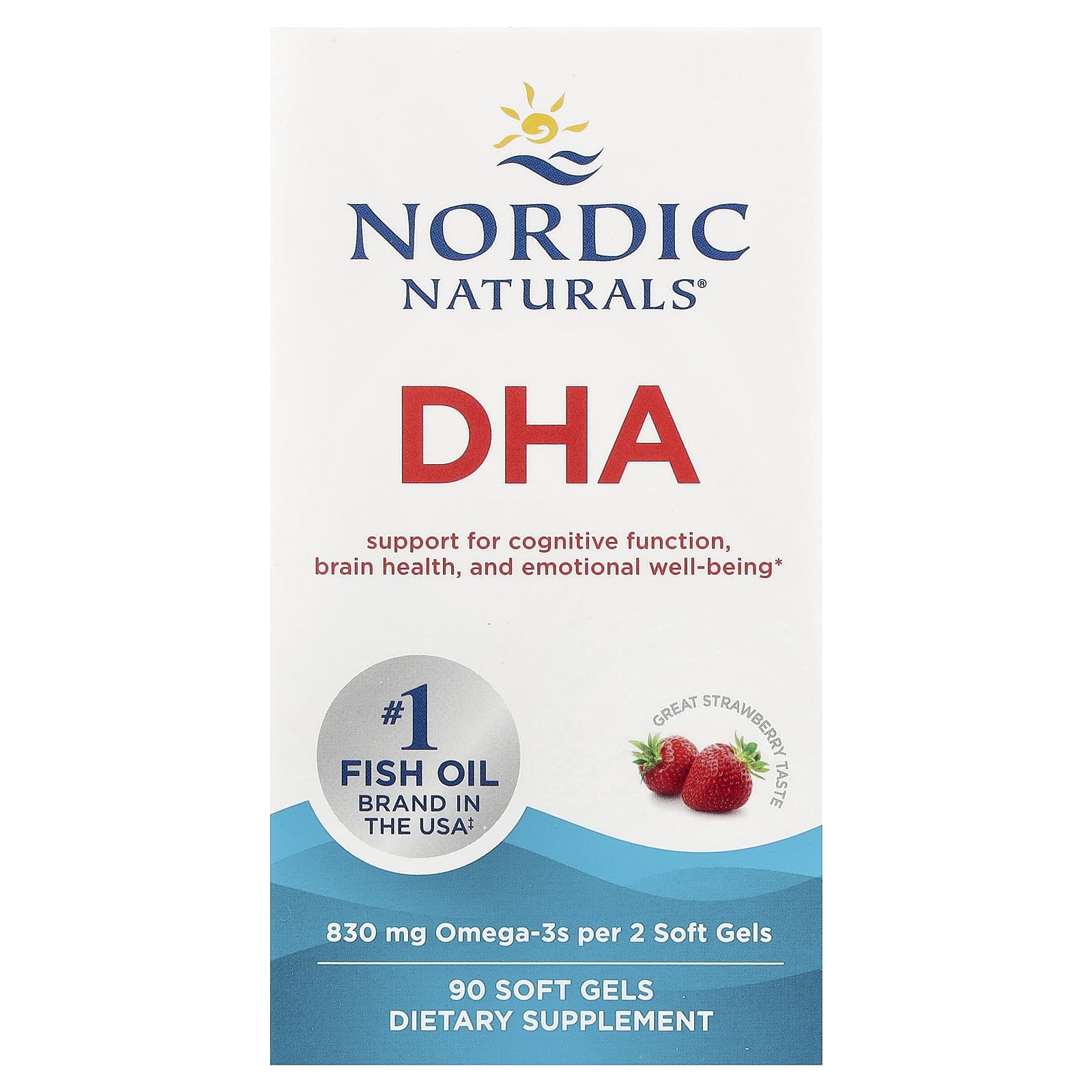 DHA Nordic Naturals, вкус Strawberry, 90 мягких капсул — фото 2