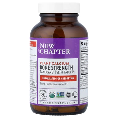 Комплекс Bone Strength New Chapter Plant Calcium Take Care™ 180 Vegan Slim Tablets, таблетки