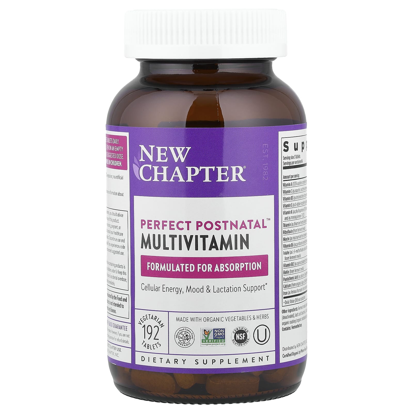 Мультивитамины New Chapter Perfect Postnatal™, 192 растительных таблеток