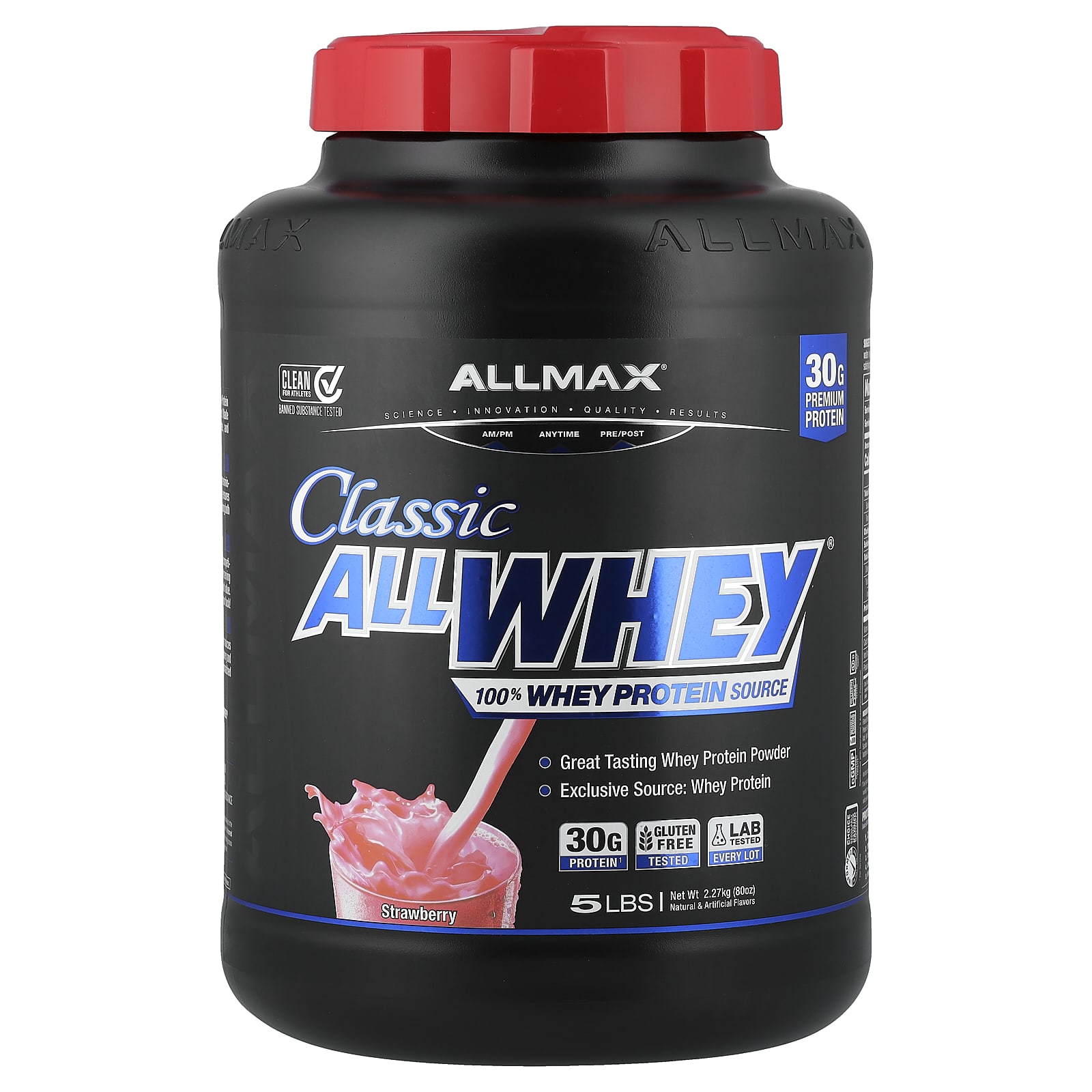 Сывороточный протеин ALLMAX CLASSIC ALLWHEY® 100% Source, вкус Strawberry, 2.27 кг