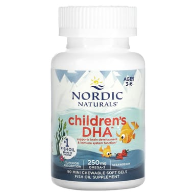 Детский Nordic Naturals DHA -6 90 Mini Chewable Soft Gels, вкус Strawberry, для детей от 3 лет, мягкие капсулы